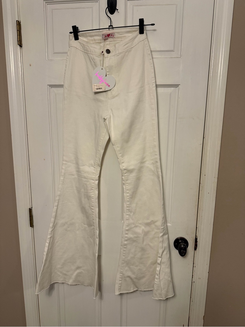 Buddy Love White Moonshine  High-Rise Flare Jeans